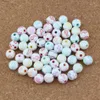 1000pcs / lots Hollow Cross Carved Acrylic Round Spacer Beads Religious Bead Loose beads10mm/ 8mm /6mm Jewelry DIY E-4