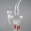 Dubbele Filter Waterleidingen 13.7 "Glasbongen Recycler Glas Bong 14mm Mannelijk Joint met Glazen Kom