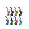 Silicone Sherlock Dab Rig Water Bong Pipe Unbreakabale Bubbler Hookahs Portable Silicone Smoking Pipe with Glass Diffuse Downsteam