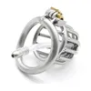 2 Styles Male Chastity Device Penis Lock Stainless Steel Cock Cage Metal Chastity Belt Sex Toys For Men With Curved Penis Ring