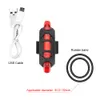 뜨거운 판매 5 LED 밤 산 자전거 사이클링 테일 라이트 USB 충전식 붉은 경고등 자전거 후면 안전