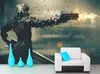 3D Duvar Kağıdı Anime film Robot ve Lazer GunPoster Cafe Bar Ev Dekor Retro Kraft Kağıt Duvar Sticker