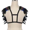 emmes Mode Sexy Plume bralette Haut Boho Lingerie Mad max Festival Rave Burning Man Soutien-Gorge Top cage harnais de danse 296I