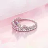 Diseños de anillos de corona de princesa de Plata de Ley 925, joyería bonita para niñas, regalo de cumpleaños, anillos de moda para niñas RI1028617937237