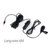 MAOLO Lavalier Mikrofon 6M Clip-On Collar Mikrofon Mikrofon HandsFree Lapel Mic dla Smartphone Canon DSLR Camera PC Laptop