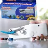 Hand Held Portátil Máquina De Costura Sem Fio Household Mini Plástico Branco Ponto Elétrico Roupas Tecido Ferramentas De Costura 13 25 tf ff