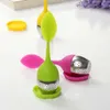 10pic New Silicone Leaf Tea Strainer Bag Filter Stainless Steel Tea Infuser free shipping