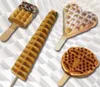 Kommerzieller Waffeleisen-Hersteller mit Gasheizung, Waffeleisen in Kiefernform, rotierender Lolly-Waffeleisen