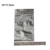 100 sztuk 10 * 17.5 cm Wyczyść przedni srebrny folia aluminiowa Mylar Torby do pakowania detalicznego Wyczyść plastikowy zamek błyskawiczny Zip Blokada opakowania
