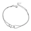 Bracelet en cristal de style coréen plaqué argent bracelet à breloques créatives en forme de coeur pendentif collier bracelets bijoux beau cadeau bateau gratuit
