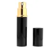 5ml parfym spray flaskor mini bärbar återfyllningsbar parfymautomizer blackgold färg doftflaska mode kosmetiska behållare för resor