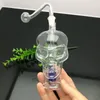 Glazen rookpijpen Vervaardiging Handgeblazen bongs Transparant skeletglas Water Rookfles