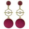 3 Colors Gold Metal Velvet Ball Long Drop Earrings for Women Ladies Party Fashion Accessories