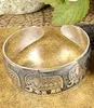 Kvinnor Punk Elephant Charms Wide Cuff Bangle Etnisk Ppening Tibetansk Vintage Silver Bangles Armband Armband Mode Smycken Tillbehör