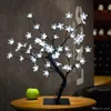 Vente en gros - LED Cristal Fleur De Cerisier Arbre Lumière Veilleuses Lampe De Table De Noël Fée Décoration De Mariage Chambre Éclairage Intérieur Luminarias