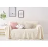 Housse de canapé pour meubles, rose et Beige, pour salon, serviette pour fauteuil, plaid tricoté, couverture de literie, nappe