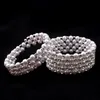 Clair mariée blanc strass perles extensible chaîne Vintage bal mariage fête Bracelets bijoux de mariée accessoires une pièce