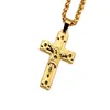 Męskie duże Jezus Gold Fashion Naszyjnik biżuteria punk -hip hop biżuteria Długie łańcuch Naszyjniki dla men4046227