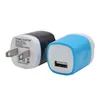 Carregador de parede adaptador de viagem 5v 1a colorido casa eua plug carregador usb para android telefone tablet pc universal eua version1778699