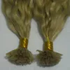 613 Bleach Blonde Fusion U Tip Hair Extensions Curly Machine Made Pre Bonded Human Hair Extension 100gstrands u tip keratin hair 4742094