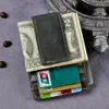 Masculino qualidade couro moda viagem fino carteira bolso frontal magnético clipe de dinheiro mini caso de cartão bolsa para homem 1017g4809880