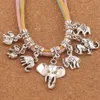 140pcs / mycket blandade metaller Elephant Big Hole Dangle European Pärlor Tibet Silver Fit Charm Armband Lös pärla