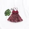 2018 europäischen neuen Stil Baby Mädchen Sommerkleider kleine Kinder rückenfreie gebrochene Blume Hosenträger Baumwollkleid kostenloser Versand