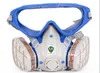 Freeshipping Ny stil kostym respiratormålning Spruta ansiktsgasmask med skyddsglasögon