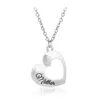 2 pièce/ensemble mère fille lettres collier évider coeur amant pendentif colliers bijoux pour cadeau chaud