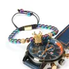 Neues Makramee-Armband, ganze 10 Stück, 6 mm, Farben, Hämatit-Steinperlen mit klaren CZ-Kronen-Armbändern für Geschenk2621