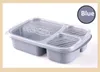 3 scatole per il pranzo a griglia con coperchio Scatola per la conservazione della frutta per alimenti a microonde Contenitore da asporto I set di stoviglie hanno in magazzino WX9-301