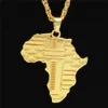 Uodesign Brand Hiphopアフリカのネックレスゴールドカラーペンダントチェーンアフリカの地図ギフト男性/女性エチオピアジュエリートレンディ