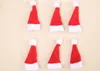 Mini Santa Claus Hats for Lollipop Christmas Party Holiday Lollypop Top Topper Wine Bottle Doll Decor Cap Tableware Covers festive props