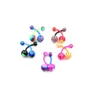 Body Smycken Piercings Rostfritt stål Rhinestone Belly Rings Tongue Lip Piercing Stud Örhängen Mix Massor 200PCS T1C136