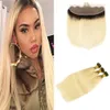 Brasilianische Gerade Körperwelle Echthaar Spinnt 3 Bundles Ombre 1b/613 Blonde Echthaar Bundles Mit Verschluss Honig Platin Reines Haar