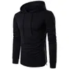 New 2018 Spring Autumn Men's Long-sleeved Hoodie T Shirt Solid Slim Casual Breathable Zipper On Side T-shirt