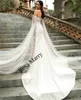 Sexy Caped Halter Mermaid Wedding Dresses 2020 Plus Size Vintage Lace Country Beach African Arabic Style Bridal Gowns with Long Sleeves