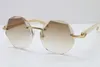 흰색 버팔로 경적 선글라스 T8200311 무선 안경 유니섹스 디자인 핫 안경 C 장식 패션 액세서리