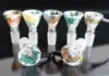 Accesorios de Hookah Tazón de vidrio de color con cabeza de color fumador de 18 mm 18 mm Tazón masculino con mango hermoso tobogán para tazones de bong cisqueros de ceniza burbujeante
