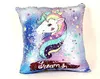 Unicorn Magic Reversible Sequins Pillow Case Cushion Cover 40 * 40cm Dekorativa sjöjungfrun kuddar för soffan heminredning