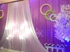 3 * 4m Wedding Party Ice Silk Fabric Drapery White Blue Color With Swag Stage Prop Fashion Drape Curtain background