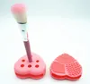 Maquillage en gros de 10 couleurs en forme de coeur avec support outil de nettoyage cosmétique en silicone lavage de brosse à œufs de brosse 1000pcs