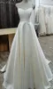 2019 Classique Robe de mariée en satin élégante Perle bretelles style simple dentelle blanche Ivoire robe en robe de mariée Backless