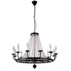 American Iron Crystal Chandeliers K9 Crystals Pendant Lighting Fixture black 8/10/12 heads for Living Room Bedroom Restaurant Porch