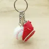 Sport baseball goves nyckelringar trä baseball bat keyring nyckelringar väska hänger mode smycken