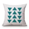 teal color geometric cushion cover nordic decoration pillowcase for home office cafe deer cojines arrow almofada