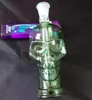 Klassische farbige Shisha-Totenkopfknochen aus Glas, zufällige Farbauswahl, Großhandel für Shisha-Zubehör aus Glas, Zubehör für Glasbongs