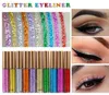 New handaiyan maquiagem Glitter Líquido Eyeliner Pen 10 cores metálicas Brilho Sombra Liner