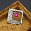 Diy nova moda natural pérola de água doce jóias requintado geométrica broche casaco pin acessórios torre vazia