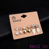 3 Set Square Diamond Pearl Earring Set voor Vrouwen Meisjes Kroon Kleine Oor Studs Geschenken Sieraden E0023